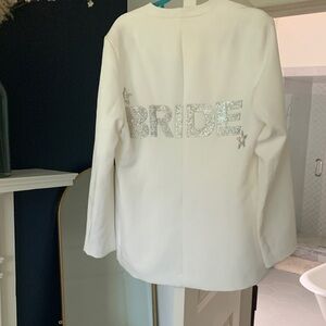 White 'Bride' Jacket with Silver Accents